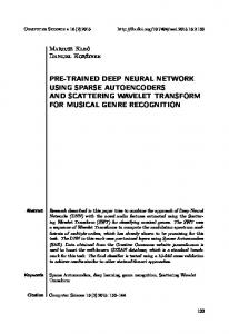 PRE-TRAINED DEEP NEURAL NETWORK USING SPARSE ...