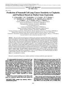 Prediction of Nonsmall Cell Lung Cancer Sensitivity to ... - Springer Link