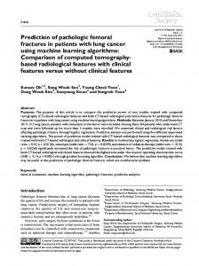 Prediction of pathologic femoral fractures in patients with lung cancer ...
