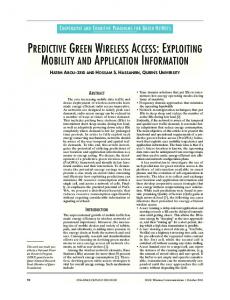 predictive green wireless access: exploiting mobility and ... - IEEE Xplore