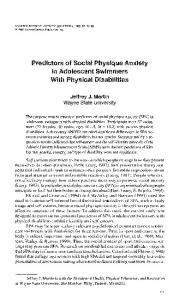 Predictors of Social Physique Anxiety in Adolescent