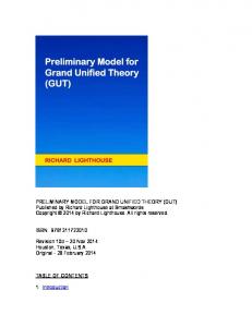 PRELIMINARY MODEL FOR GRAND UNIFIED THEORY (GUT ...