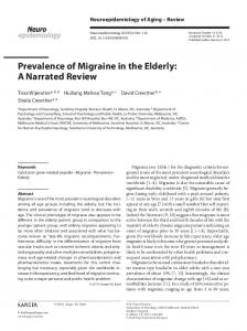 Prevalence of Migraine in the Elderly: A Narrated ... - Karger Publishers