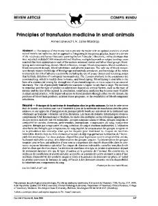 Principles of transfusion medicine in small animals - Europe PMC