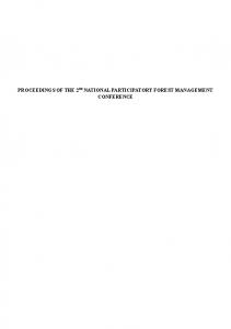 Proceedings of second Participatory Forest Management Conference ...