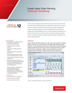 Production Scheduling Datasheet - Oracle