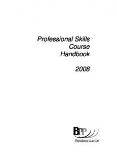 Professional Skills Course Handbook 2008 - CPD