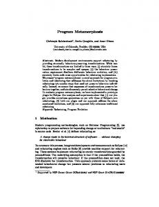 Program Metamorphosis - CiteSeerX