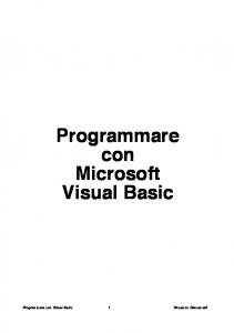 Programmare con Microsoft Visual Basic