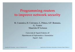 Programming routers to improve network security