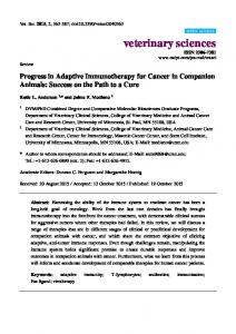 Progress in Adaptive Immunotherapy for Cancer in Companion ... - MDPI