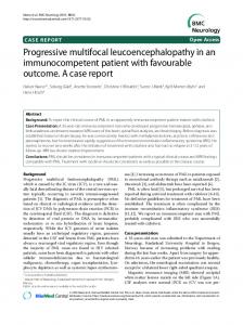 Progressive multifocal leucoencephalopathy in an ... - Springer Link