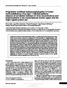Progressive multifocal leukoencephalopathy in ...