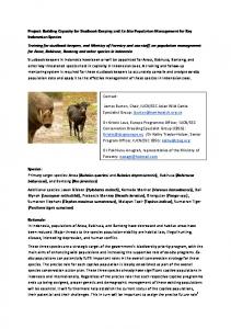 Project: Building Capacity for Studbook Keeping ... - Asian Wild Cattle