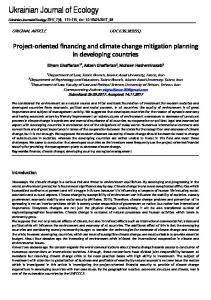 Project-oriented Financing And Climate Change ...