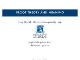 proof theory and meaning