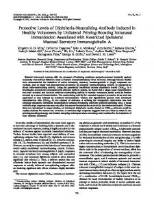Protective Levels of Diphtheria-Neutralizing Antibody Induced in ...