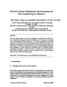 Provide Virtual Distributed Environments for Grid ... - Semantic Scholar