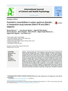 Psychiatric comorbidities in autism spectrum disorder: A ... - Core