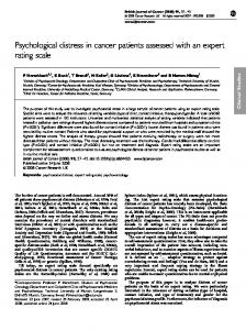 Psychological distress in cancer patients assessed ... - BioMedSearch