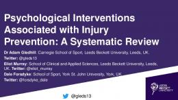 Psychological Interventions Associated with Injury ...