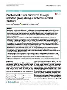 Psychosocial issues discovered through reflective