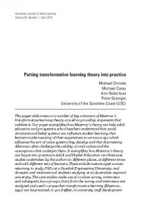 Putting transformative learning theory into practice