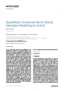 Quad-Rotor Unmanned Aerial Vehicle Helicopter ... - IntechOpen