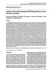 Quality of Life and Psychological Well-Being of Breast Cancer ...