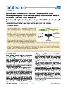Quantitative Proteomics Analysis of Camelina ... - ACS Publications