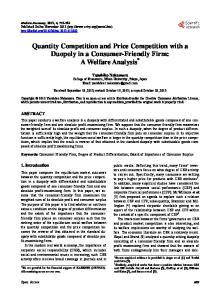 Quantity Competition and Price Competition with a Duopoly in a ...