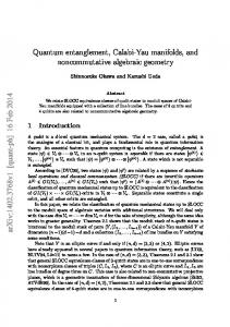 Quantum entanglement, Calabi-Yau manifolds, and noncommutative ...
