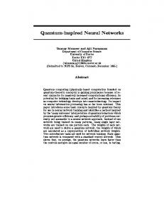 Quantum-inspired Neural Networks - Semantic Scholar