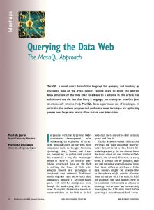 Querying the Data Web -The MashQL Approach - Semantic Scholar