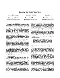 Querying the World Wide Web - CiteSeerX