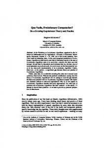 Quo Vadis, Evolutionary Computation? - Semantic Scholar