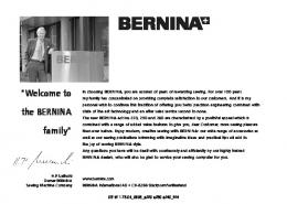 "Welcome to the BERNINA family"