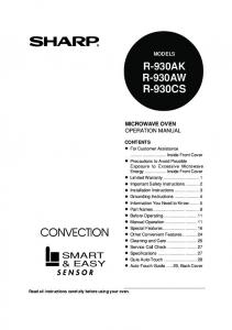 R-930AK | R-930AW | R-930CS Operation Manual