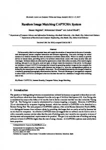 Random Image Matching CAPTCHA System - ELCVIA Electronic