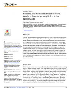 Readers and their roles: Evidence from readers of ... - PLOS