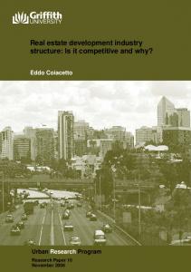 Real estate development industry structure: Is it competitive and why?