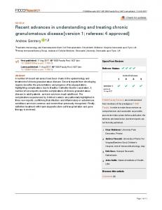 Recent advances in understanding and treating ... - F1000Research