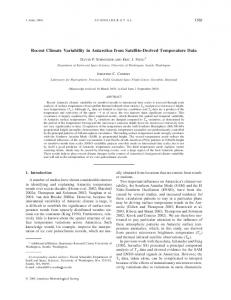Recent Climate Variability in Antarctica from Satellite-Derived ... - IsoLab