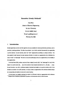 Recursive Greedy Methods 1 Introduction - Semantic Scholar