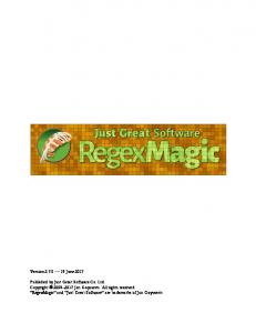 RegexMagic manual in PDF format