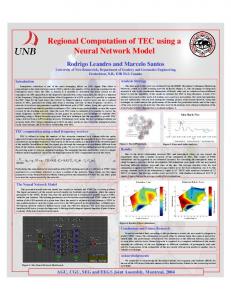 Regional Computation of TEC using a Neural Network Model - UNB