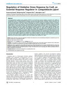 Regulation of Oxidative Stress Response by CosR ... - Semantic Scholar