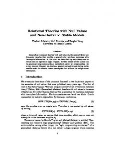 Relational Theories with Null Values and Non-Herbrand ... - CiteSeerX