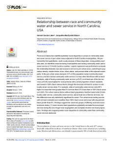 Relationship between race and community water and sewer ... - PLOS