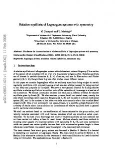 Relative equilibria of Lagrangian systems with symmetry